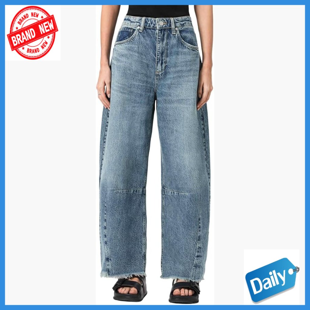Mid Rise Cropped Jeans, High Waist Fit, 100% Cotton Denim